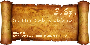 Stiller Szókratész névjegykártya
